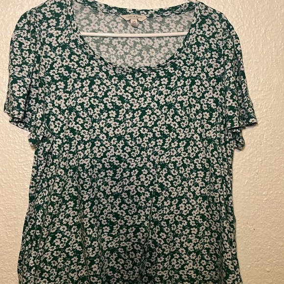 Lucky Brand Floral Green Women's Top size large - Picture 2 of 8